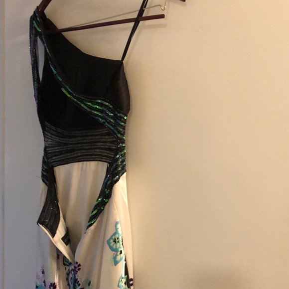 Beaded and Sequined Formal Dress by Betsy and Adam - Picture 3 of 4